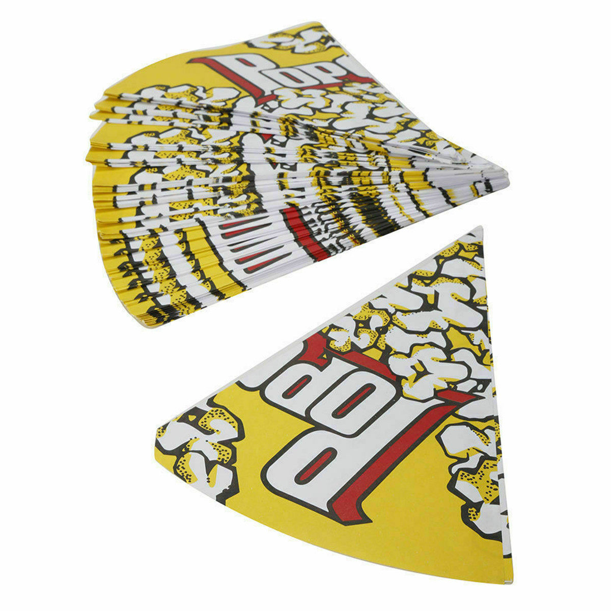 Food Snacks Chips - 100Pcs Cone Popcorn Paper Bags Triangle