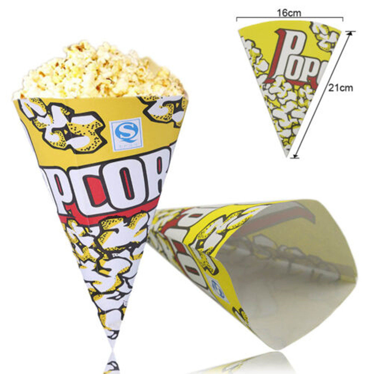 100Pcs Cone Popcorn Paper Bags - đánh giá và giá Food Snacks Chips