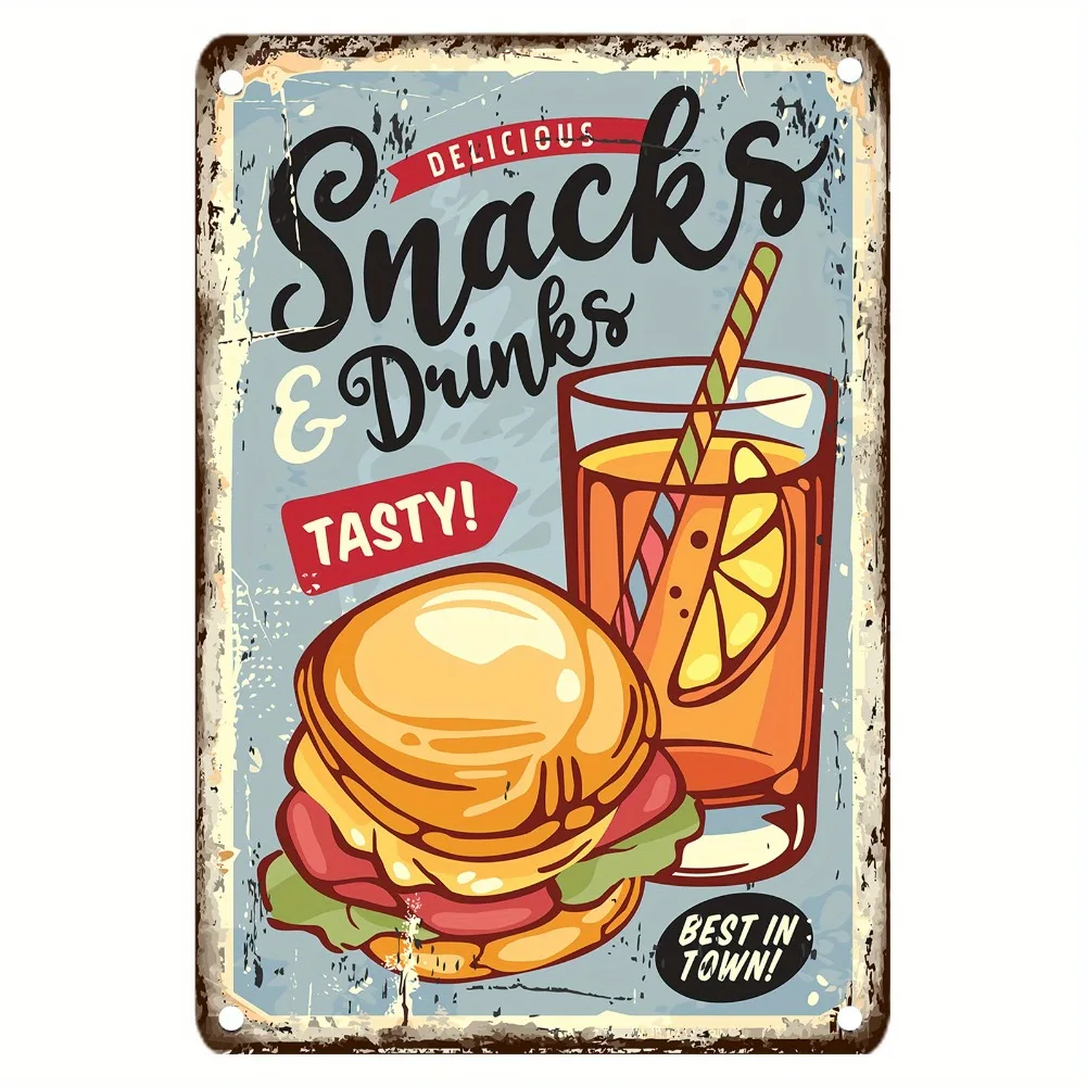 Vintage Food Metal Sign, 12x8  - đánh giá và giá Food Snacks With Iron